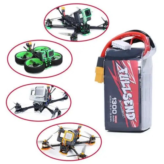 IFlight Fullsend LiPo Batería 6S 1300mAh 120C 22,2 V para FPV Drone